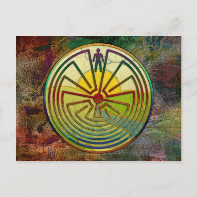 MAN I MAZE-landskapet + din bakgrund Vykort (Framsida)