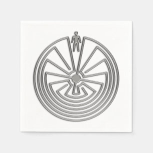 MAN I MAZE silver + din bakgrund Pappersservett
