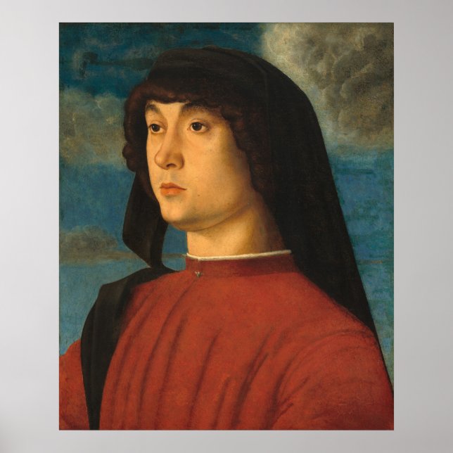 Man i rött - Giovanni Bellini Fint konstaffisch Poster (Framsidan)