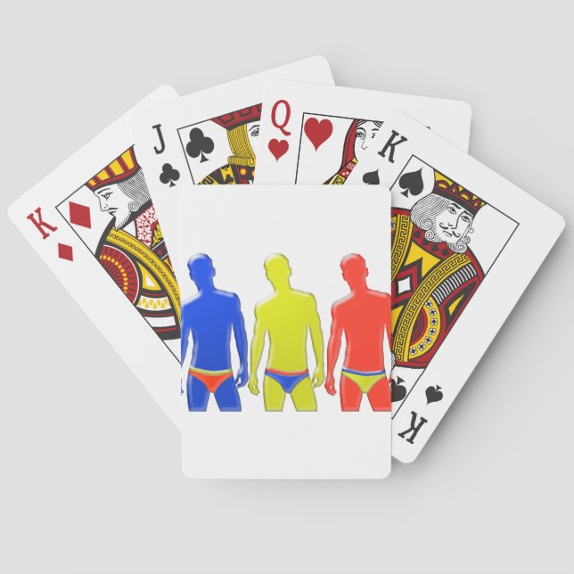 Män i underkläder casinokort (Baksidan)