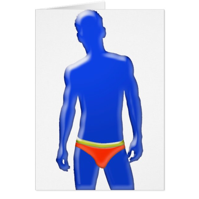 Man i underkläder hälsningskort (Framsidan)