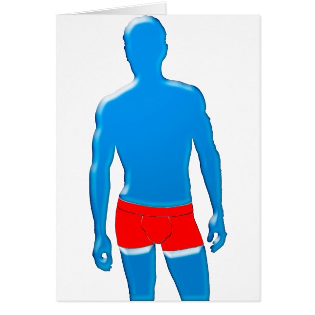 Man i underkläder hälsningskort (Framsidan)