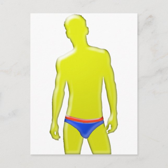 Man i underkläder vykort (Framsida)
