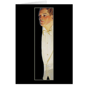 Man i vitTie vid Leyendecker OBS Kort