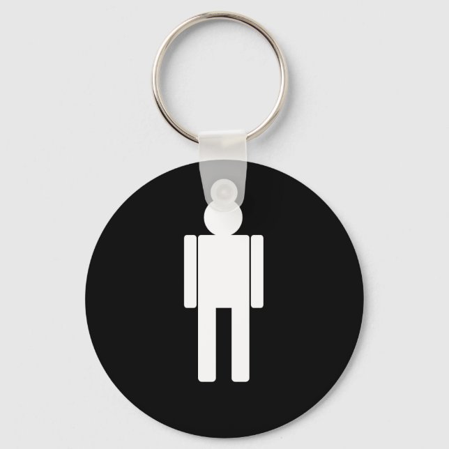 Man-illustration271 MAN TECKNAD BATHROOM DOOR SIGN Nyckelring (Framsida)