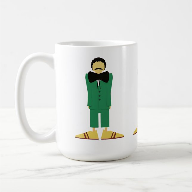  Man in Green Suit Art Retro Abstract Kaffemugg (Vänster)