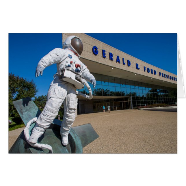 Man In Space Skulptur Hälsningskort (Framsidan Horizontal)