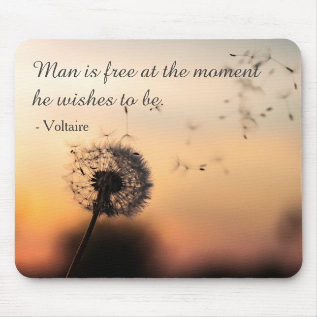 Man is Free Voltaire Quote Dandelion Musmatta (Framsidan)
