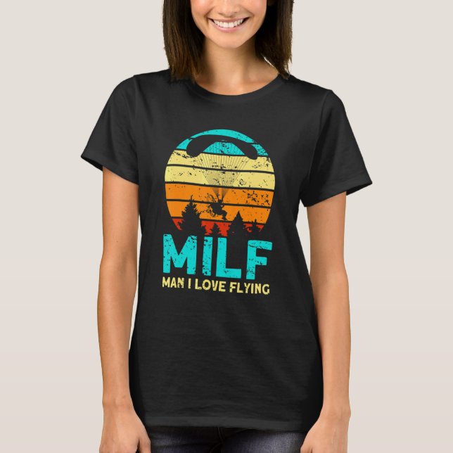 Man jag älskar att flyga paramotor pilot paramotor t shirt (Framsida)