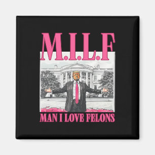 Man jag älskar feloner Donald Trump Rosa Roligt 20 Magnet