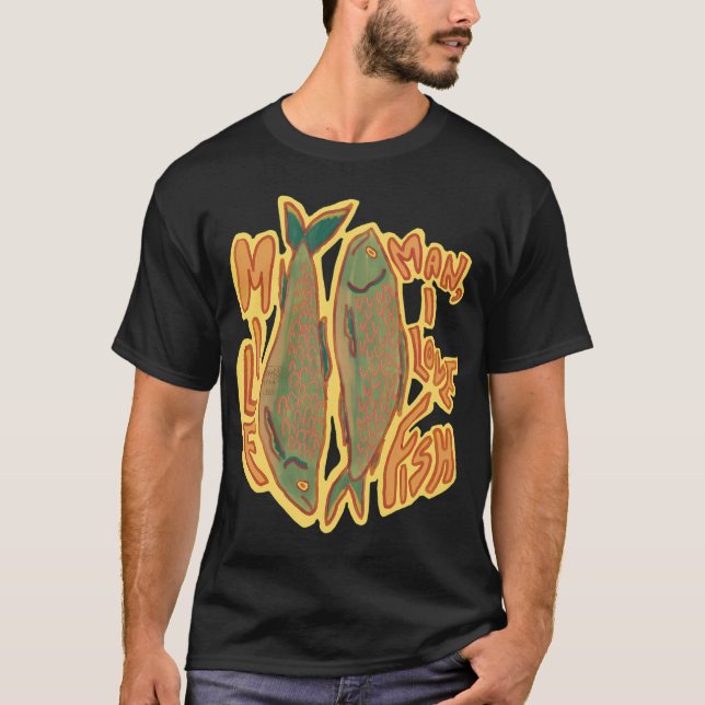 Man, jag älskar fisk t shirt (Framsida)