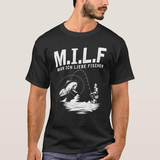 Man Jag Älskar Fiske Angler Fiske & Blinker T Shirt (Framsida)