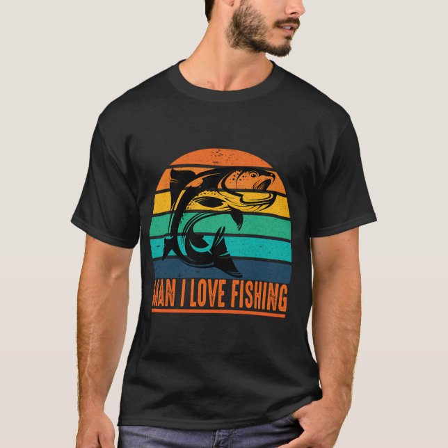 Man jag älskar fiske t shirt (Framsida)
