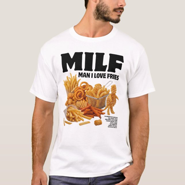 Man Jag Älskar Pommes T Shirt (Framsida)