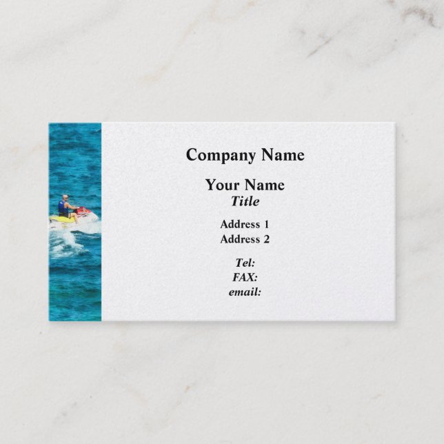 Man Jet Skiing - Platinum Visitkort (Framsida)