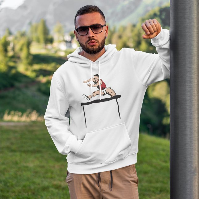 Man Jumping Hurdles Athletics Hoodie (Skapare uppladdad)