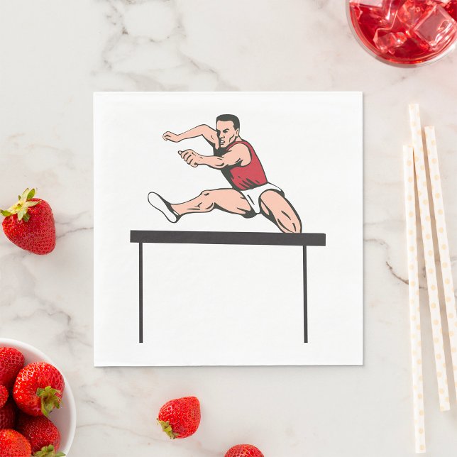 Man Jumping Hurdles Pappersservett (Skapare uppladdad)
