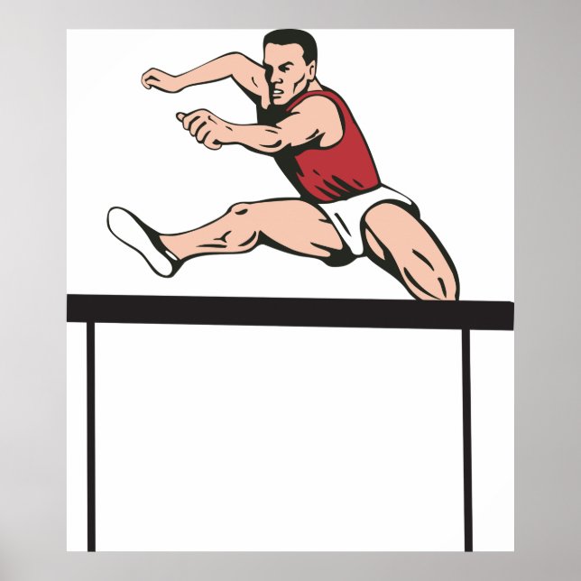 Man Jumping Hurdles Poster (Framsidan)