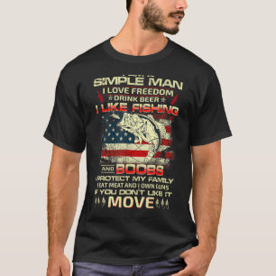 Man Kärlek Fishing Freedom Beer Family Guns Americ T Shirt