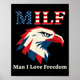 Man Kärlek Frihet Örn Flagga Minnesmärke Veteraner Poster