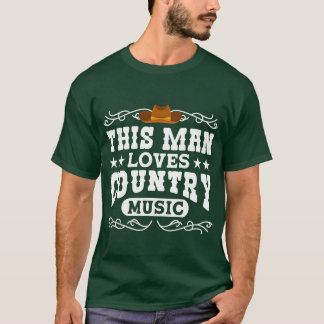 Man Kärlek Land Music Land Music Fläkt lustig T Shirt