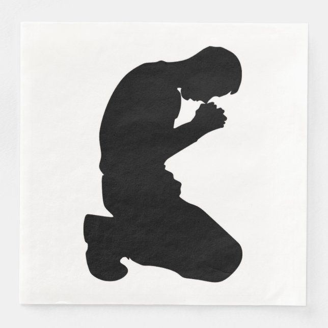 MAN KNEELING IN PRAYER PAPPERSSERVETT (Framsida)