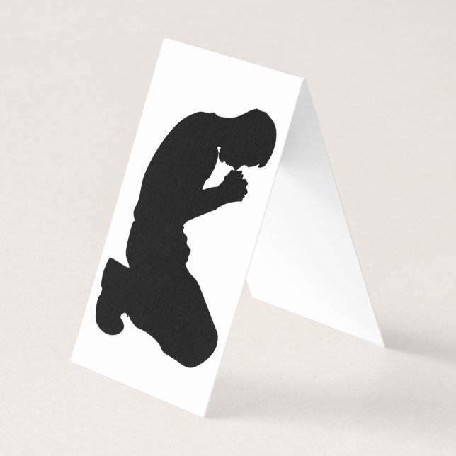 MAN KNEELING IN PRAYER VISITKORT (Framsida)
