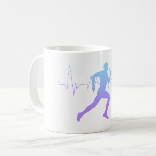 Man kör Silhouette-övertoning och pulsslag Line Kaffemugg