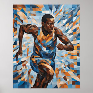 Man kör spår i mosaic Tiles Digital Download Poster