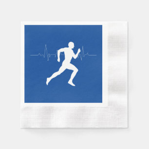Man kör Springer Silhouette på Blue Background Pappersservett