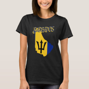 Män Kvinnor Stolta Barbados Flagga Kart Barbados S T Shirt