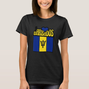 Män Kvinnor Stolta Barbados Flagga Kartor Barbados T Shirt
