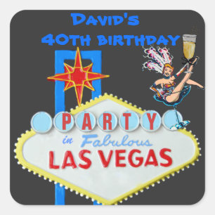Man Las Vegas party Fyrkantigt Klistermärke