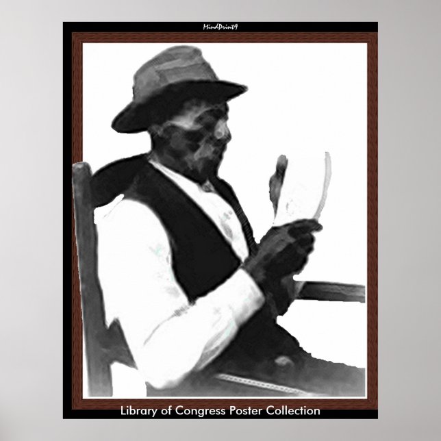 Man läser en artikel poster (Framsidan)