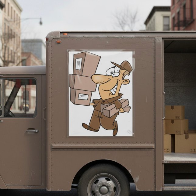 Man Levererar paket Poster (Skapare uppladdad)
