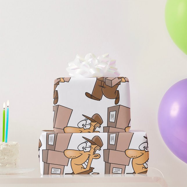 Man Levererar paket Presentpapper (Skapare uppladdad)