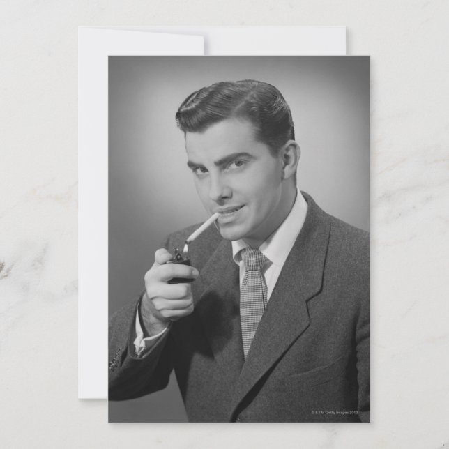 Man Lighting Cigarette (Framsida)