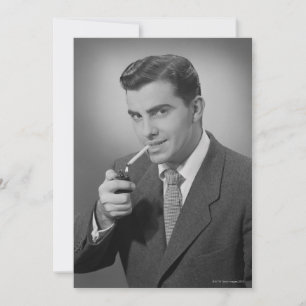 Man Lighting Cigarette