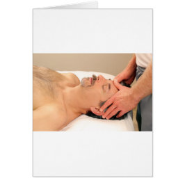 Man Massaging Male Ansikte Hälsningskort