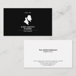 Man med Beard Barber Logotyp Affärskort Visitkort