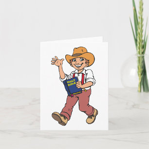 Man med en bibel kort