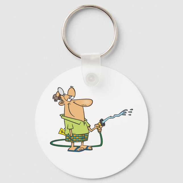 Man med en Garden Hose Nyckelring (Framsida)