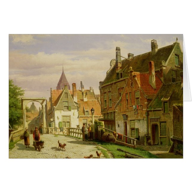 Man med en skottkärra hälsningskort (Framsidan Horizontal)