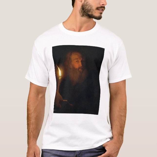 Man med ett stearinljus t shirt (Framsida)