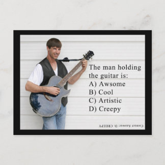 man med gitarr vykort