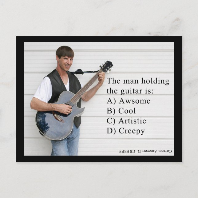 man med gitarr vykort (Framsida)