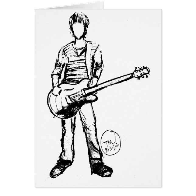 Man med gitarren OBS kort (Framsidan)