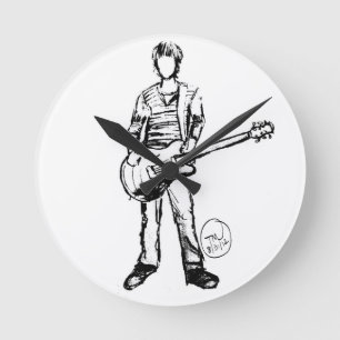 Man med gitarren rund klocka