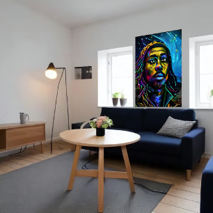 Man med guldskinn AI Art Poster