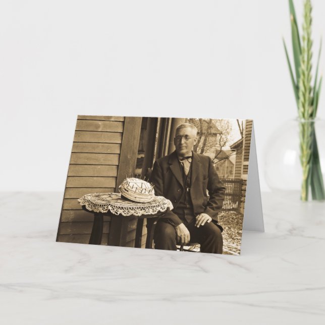 Man med kaka kort (Framsida)